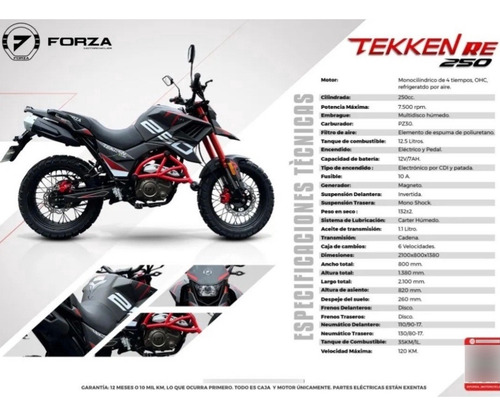 Moto Forza Tekken 250cc Tablero Digital