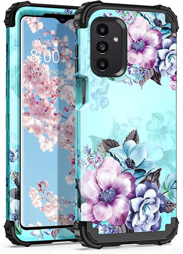 Casetego Compatible Con Galaxy A13 5g Case, Floral Three Lay