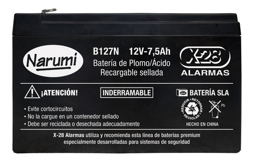 Bateria Narumi Para Alarma X28 Recargable 12v 7,5 Amper