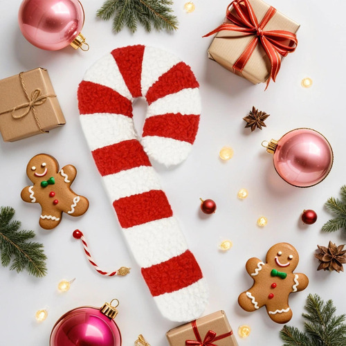 Bonitos Cojines Con Forma De Caramelo Navideño, Bonitos Y Fl