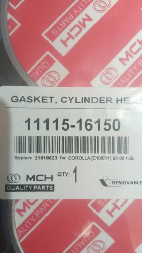 Empacadura Tapa Compresión Corolla Motor 1.6 Año 92 Al 00