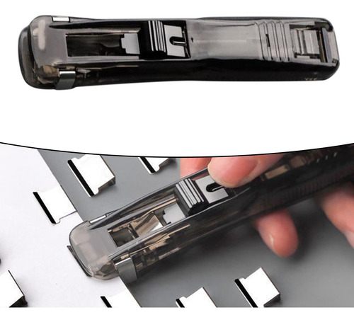 De Grapadora: 11,5 Cm X 2,3 Cm Clip: 1,6 Cm X 0,3 Cm Negro