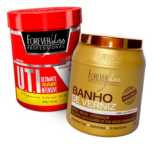 Forever Liss Máscara Uti 950g + Banho De Verniz 1kg