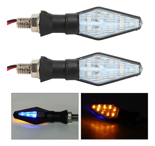 Señal De Giro, 4 Unidades, 12 Led, Dos Colores, Para Motocic