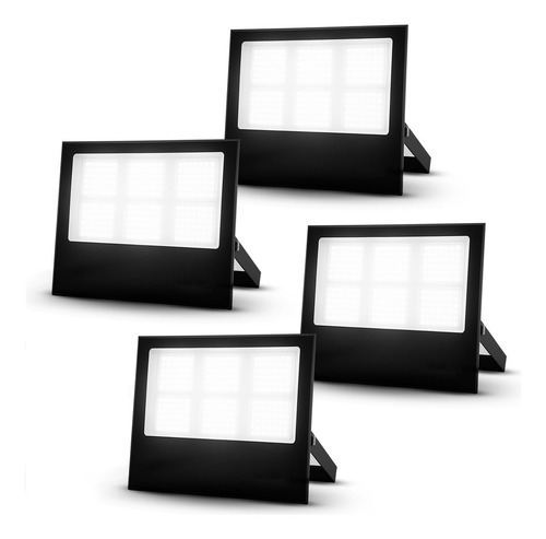 Kit 4 Refletor Led 300w 6500k Branco Frio Ip65 A Prova D'água Preto Cod: Alut010041-4 Alut By Avant