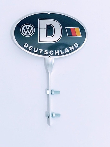 Placa O Asta Decorativa Vocho Volkswagen Deutschland Negra