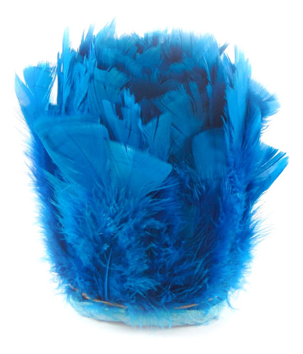 Plumas e Penas Galinha Franja De Penas Coloridas Para Confecção E Artesanato Cor Azul-turquesa