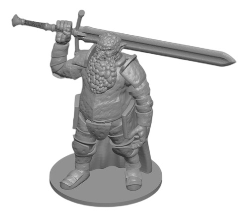 Miniaturas Dnd: Rock Troll In Stone Armor With Giant Sword