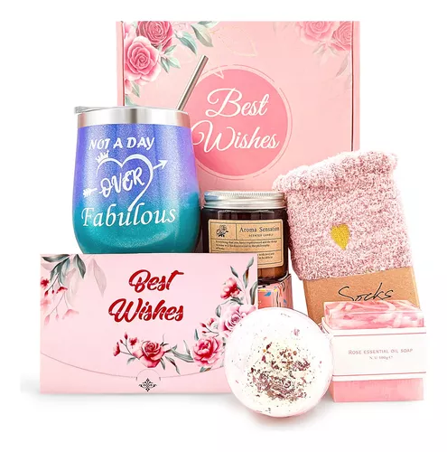 Cesta de regalo para mujer, regalo único para ella, regalos de cumpleaños  para mujeres, set de regalo relajante para spa, ideas para mujer, caja de