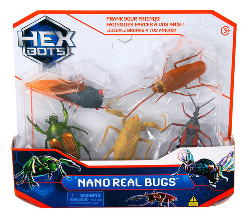 Hex Bots Nano Real Bugs, 5 Insectos Falsos, Mini Robots Nano Bugs Multicolor