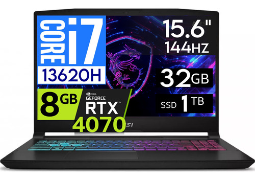 Msi Katana 15 B13v Core I7 13va 1tb 32gb Ddr5 Rtx4070 15.6'