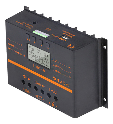 Controlador De Carga Solar Pwm 80a, 12 V/24 V, Lcd, Autocomp