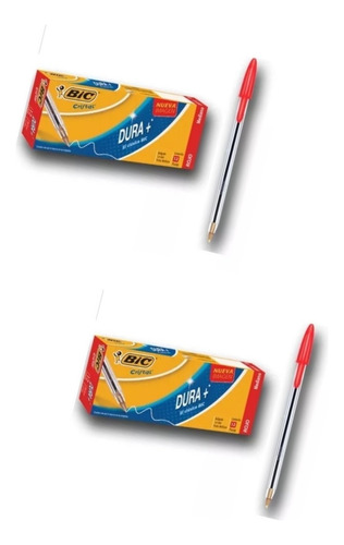 Boligrafo Bic Mediano 12 Pzas Rojo 2 Cajas 