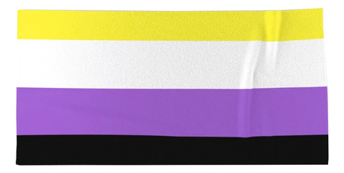 Toalla Pride Flags Orgullo Lgtbiq+ Microfibra Secado Rápido Color Non Binary No Binario
