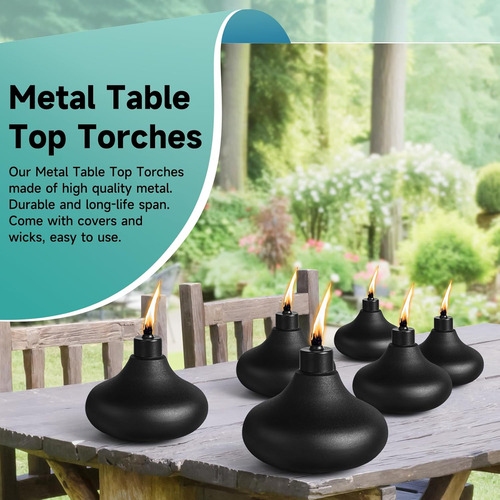 Paquete De 6 Antorchas De Metal Para Mesa, Antorchas De Citr