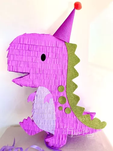 Piñata Grande Dinosaurio Personalizada 30x40cm Reutilizable