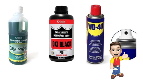 Oxiblack F10 + Wd40 + Quimox Oxidação Negra Instantânea