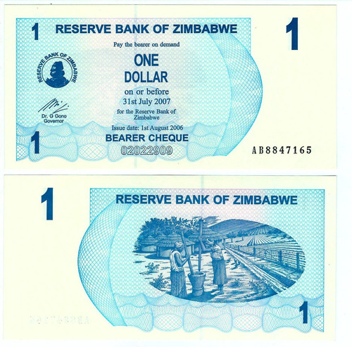 Zimbabwe - Billete 1 Dólar 2006 - Bearer Cheque - Unc