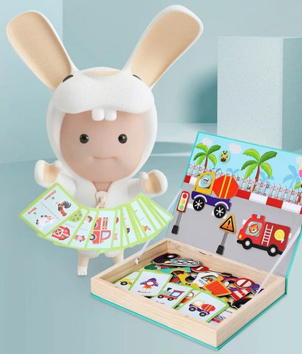 Rompecabezas Puzzle Magnetico Didactico De Madera 3d Niños.f
