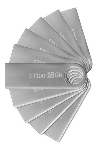 Kit 10 Memoria Usb Stylos Tech St100 16gb 2.0 Plateado Color Plateado