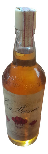 Antigua Botella De Licor Tres Plumas Con Su Contenido Origin