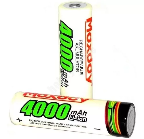 Pila 18650 Recargable Li-Ion 3.7 V 4000 mAh marca Maxday