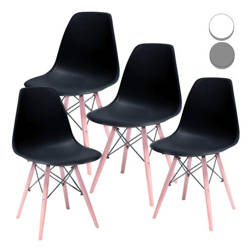 Sillas Eames Silla Minimalista Interior Casa Hogar Lujo 4pza