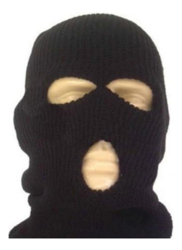Touca Ninja Capuz Balaclava 3 Furos Preta Motoqueiro Touca