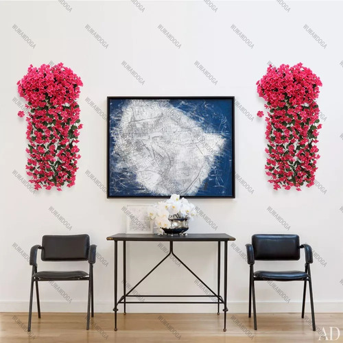 Flores Colgantes Flor Violeta Artificial Pared Rosa 2piezas