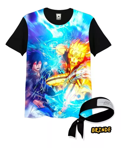 Camisa Camiseta Full 3d Bandana Naruto Sasuke Anime Desenho - HELP