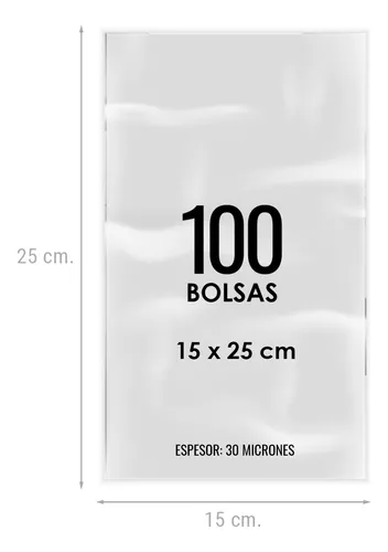 Bolsa celofán transparente 100 unidades.