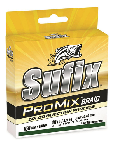 Sufix Promix Trenzado De 40 Libras De Baja Visibilidad, Verd