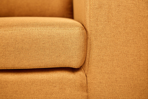 Sillon Individual Ocacional Salas Modernas Minimalista Retro Color Mostaza Diseño De La Tela Lino