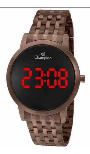 Relógio Champion Digital Ch40099r Chocolate 5 Atm Grande