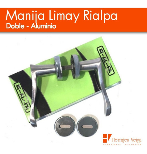 Imagen 3 de 10 de Manija Limay Rialpa Picaporte Doble Balancin Puerta Aluminio
