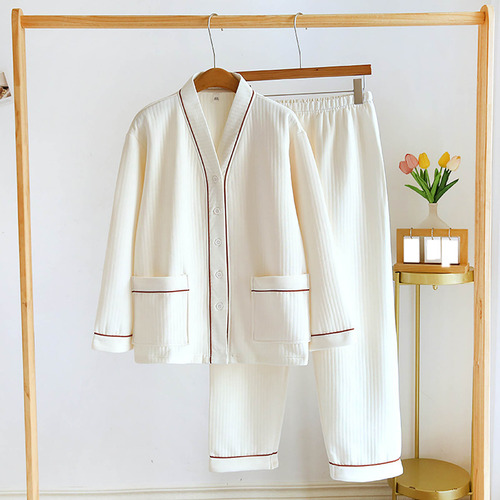 Conjunto De Pijama P Para Mujer, Algodón Fino, Cuello En V,