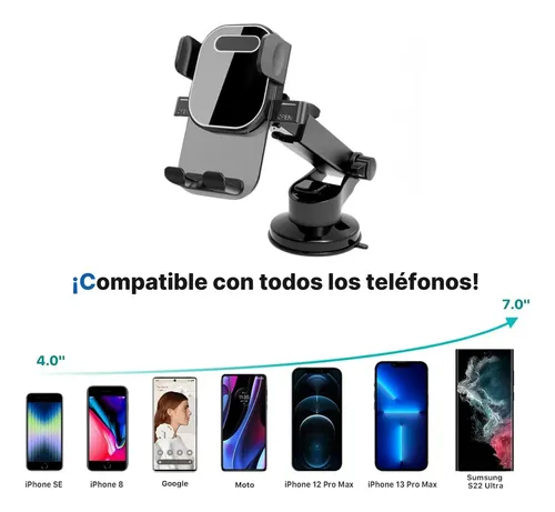 Soporte Celular P/ Auto Con Sopapa Brazo Extensible 360°