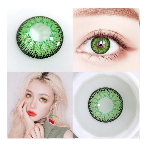 Lentes De Contacto Verde Disfraz Cosplay Halloween