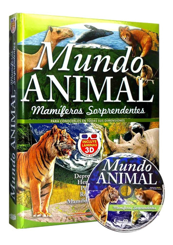 Imagen 1 de 4 de Libro Maravilloso Mundo Animal 3d Animales + Cd