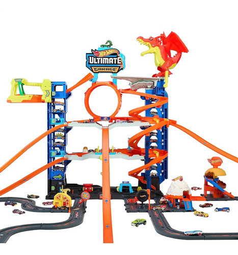 Hot Wheels City Ultimate Garage Playset Con 2 Coches Fundido