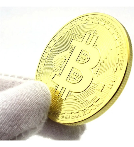 Moneda Bitcoin Chapada En Oro - Btc Con Estuche Elegante