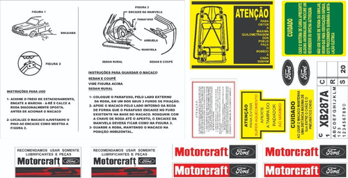 Antigo Grafismo Adesivos Advertência Ford Corcel 1970