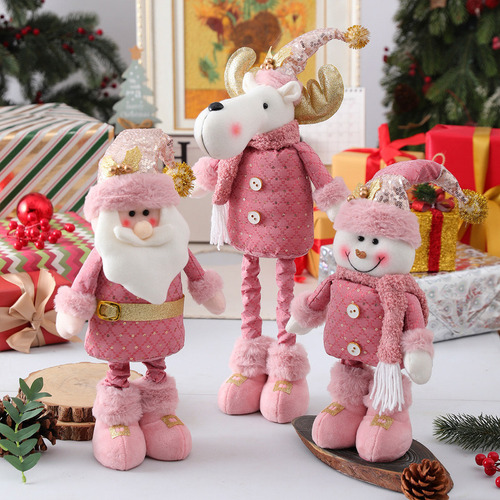 Adornos Para Muñecos De Papá Noel, Muñeco De Nieve Y Alce