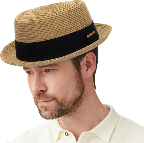 Sombrero Fedora Paja Pork-pie Hombres Y Mujeres, Sombrero