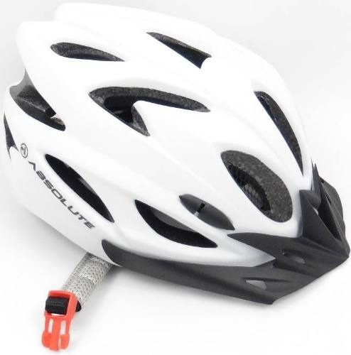 Capacete Absolute Sinalizador Led Ciclismo Bike Nero Branco