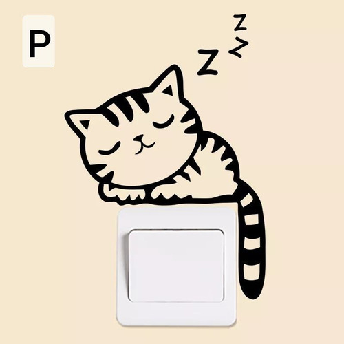 Pegatina Sticker Vinilo Adesivo Para Pared Gato Interruptor