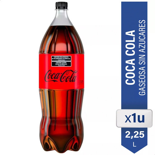 Coca Cola Sin Azucar 2,25 Litros Gaseosa 01almacen