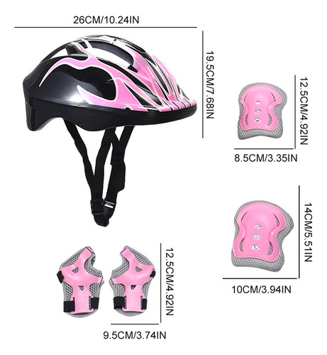 Juego 7 Rodilleras Y Coderas Para Casco Seguridad Para Niños