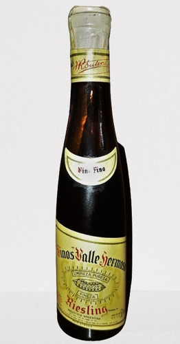 Botellita Vino Blanco Riesling Valle Hermoso - Suter Cerrada (Usado)