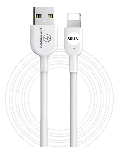 Kit 80 Cabo Turbo Para iPhone 8 Plus Xr 11 12 13 14 Pro Max